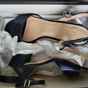 NEW Barneys New York Marilyn Ankle Strap Silk Dress Sandal Blue, Size 7US 37 EUR